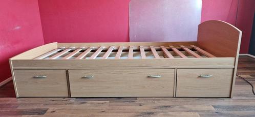 Te koop: kajuitbed met 3 lades, Huis en Inrichting, Slaapkamer | Bedden, Gebruikt, Eenpersoons, 90 cm, 200 cm, Hout, Bruin, Ophalen
