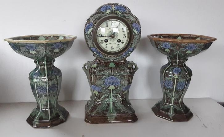 Plateel Klokkenstel Holland Utrecht Art Nouveau, Antiek en Kunst, Antiek | Keramiek en Aardewerk, Ophalen of Verzenden