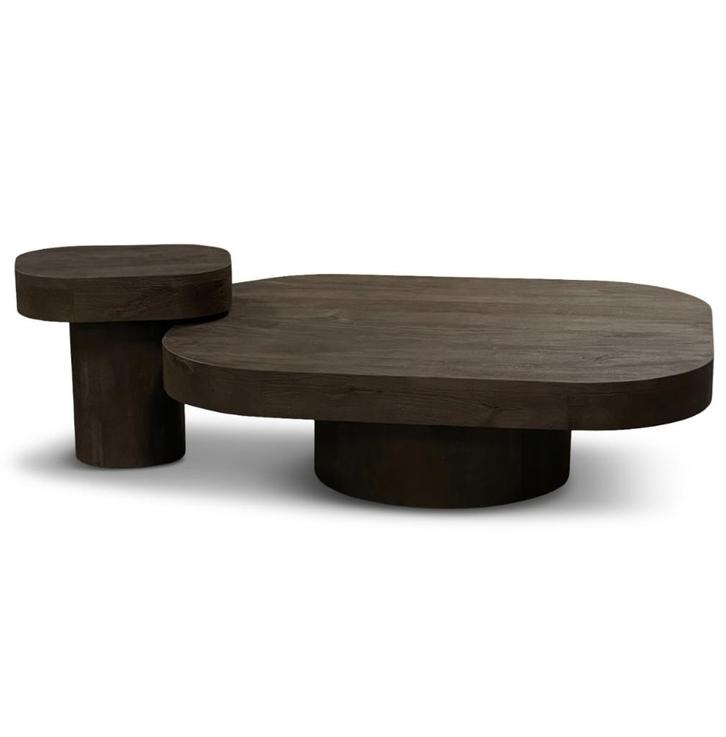 salon tafel massief mango hout japandi stijl, Huis en Inrichting, Tafels | Salontafels, Zo goed als nieuw, Minder dan 50 cm, 50 tot 100 cm