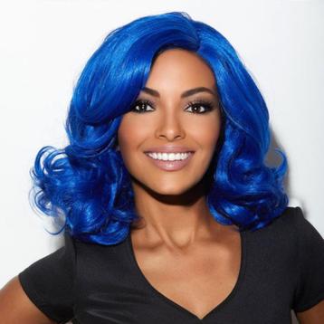 Lace front Diva / Drag pruik groot volume Reagan Regal Blue beschikbaar voor biedingen