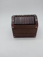 Vintage houten houder met onderzetters, Ophalen of Verzenden