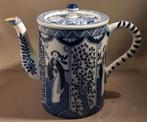 Antieke 'Lange Lijs' Delfts Blauw Chinese Theepot, Ophalen of Verzenden