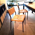 4x Martin Visser Spectrum Stijl eetkamerstoelen riet-staal, Ophalen, Gebruikt, Zwart, Design