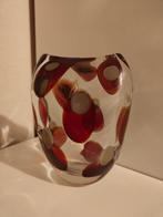 Glazen vaasje / decoratie object / rood grijs / retro stijl, Ophalen of Verzenden