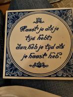Tegeltje Delfts blauw, Ophalen of Verzenden, Gebruikt