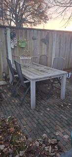 Tuinset: Tafel met 4 Stoelen, Ophalen, Gebruikt, Aluminium