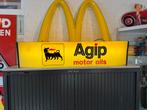 Agip motor olie oude reclame lichtbak, Ophalen, Gebruikt, ., Lichtbak of (neon) lamp