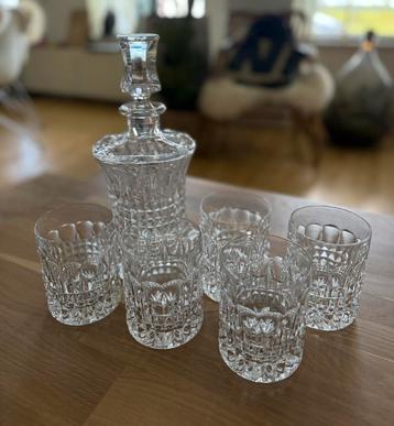 Kristalglas whiskey set met karaf en 5 glazen beschikbaar voor biedingen