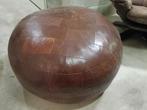 Poef leer, Huis en Inrichting, Ophalen, Minder dan 50 cm, Rond, Minder dan 50 cm