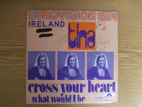 EUROVISION 1974   TINA    CROSS YOUR HEART / WHAT WOULD BE, Cd's en Dvd's, Vinyl Singles, Zo goed als nieuw, Single, Pop, 7 inch