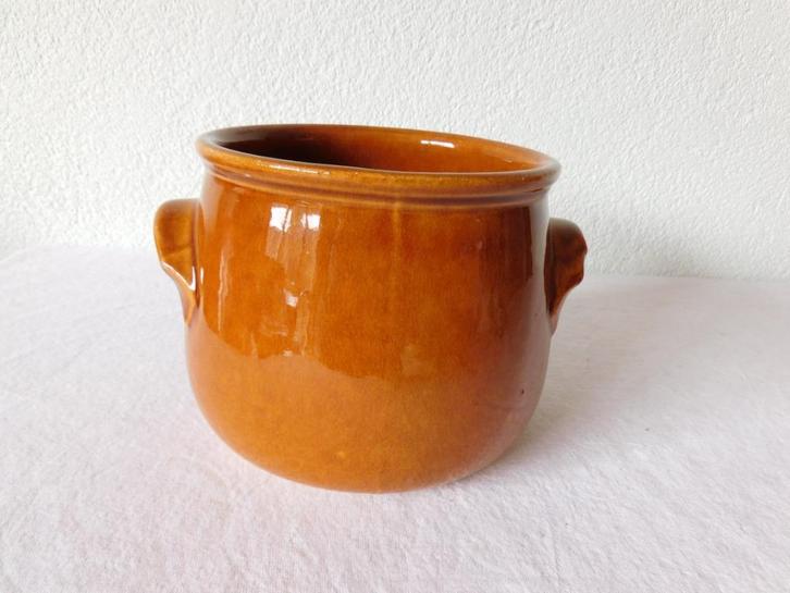 Aardewerk pot van Knorr, bruin geglazuurd, genummerd 35/6,, Huis en Inrichting, Keuken | Servies, Gebruikt, Kom(men), Overige stijlen