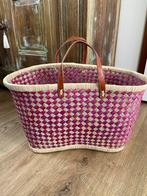 Mooie rieten mand lekker groot shopper, Ophalen of Verzenden, Zo goed als nieuw, Paars, Shopper