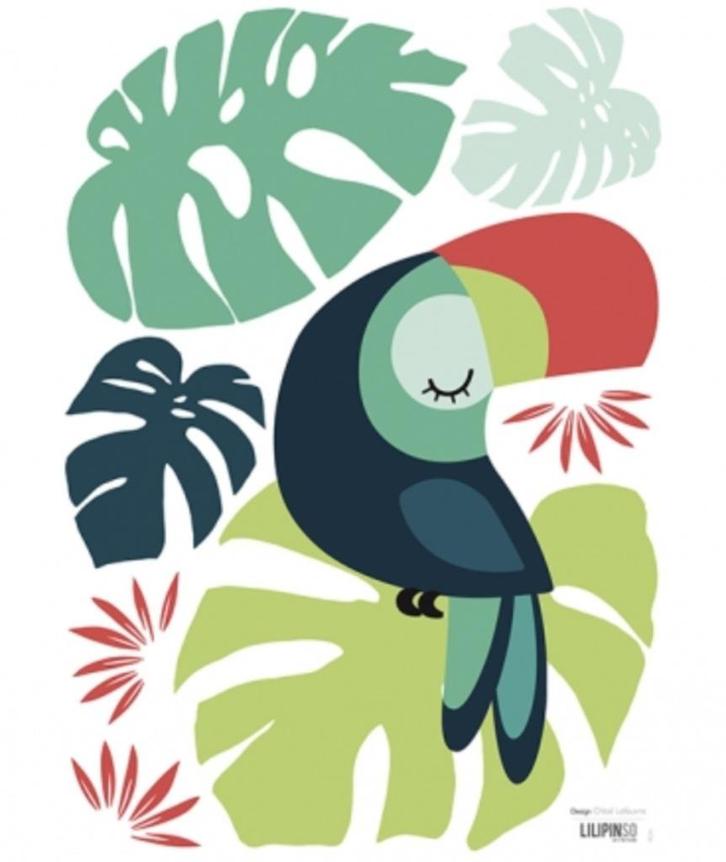 Muursticker Wandsticker Wanddecoratie Toekan Lilipinso, Kinderen en Baby's, Kinderkamer | Inrichting en Decoratie, Nieuw, Wanddecoratie