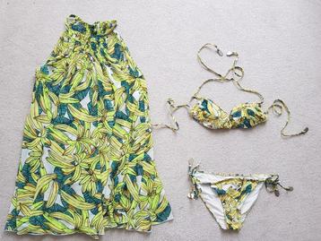 Bananen tropisch bikini maat 38 setje strand jurk maat xs s  beschikbaar voor biedingen