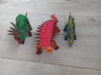 Plastic dino's (Triceratops, Stegosaurus en Ankylosaurus), Ophalen of Verzenden, Zo goed als nieuw