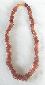 Barnsteen ketting totale lengte 46 cm dikte 15 mm / 9 mm, Ophalen of Verzenden, Overige materialen, Ketting