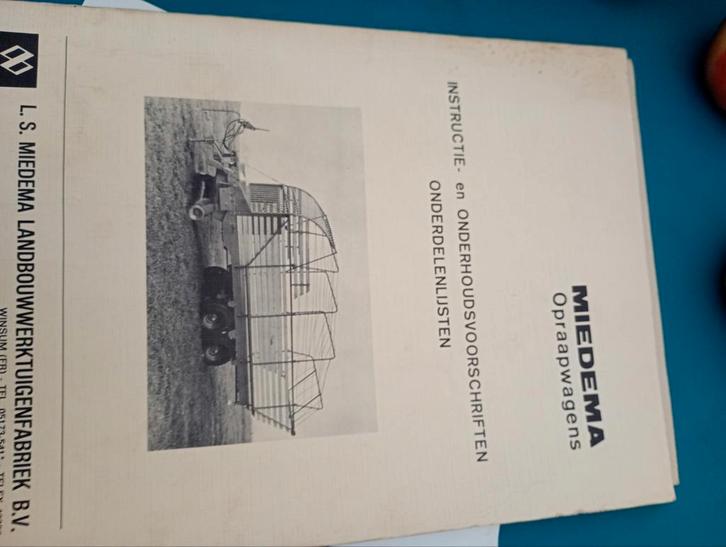 Miedema Opraapwagen Instructieboekje prijs n.o.t.k., Boeken, Catalogussen en Folders, Ophalen of Verzenden