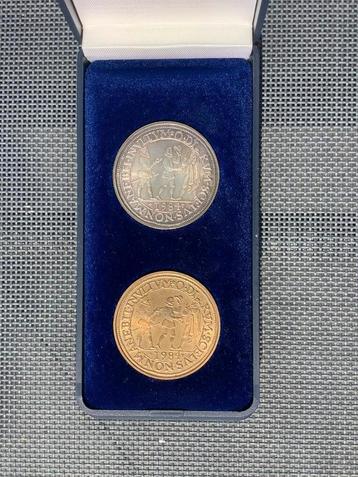 Nederland 1584 - herdenkingsmunten moord Willem van Oranje beschikbaar voor biedingen