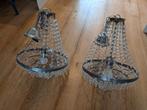 Twee vintage kroonluchters, Huis en Inrichting, Lampen | Kroonluchters, Ophalen, Gebruikt, Glas, Vintage