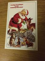Kerstkaart Konijn Eekhoorn Hert met Kerstman, Verzamelen, Ansichtkaarten | Dieren, Gelopen, Ophalen of Verzenden, Knaagdier, 1980 tot heden