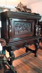 Barkast barokstijl wijnkast dressoir hout .Bar met wijnkast, Antiek en Kunst, Antiek | Meubels | Kasten, Ophalen of Verzenden