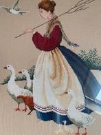 Feather’s & Friends geborduurd & ingelijst 52x44 cm, Hobby en Vrije tijd, Borduren en Borduurmachines, Ophalen of Verzenden, Zo goed als nieuw