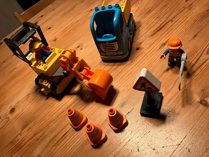 Duplo Graafmachine & Kiepwagen Wegwerkzaamheden, Kinderen en Baby's, Speelgoed | Duplo en Lego, Gebruikt, Duplo, Complete set