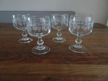 4x Luminarc Sarment vintage wijnglazen druiven beschikbaar voor biedingen