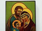 Icoon handbeschilderd Heilige Familie Maria Jozef en Jezus, Ophalen of Verzenden