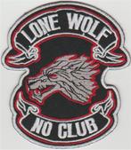 Lone Wolf No Club stoffen opstrijk patch embleem #7, Motoren, Accessoires | Stickers