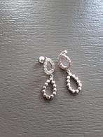 Oorbellen met strassteentjes, Ophalen of Verzenden, Zo goed als nieuw, Zilver, Zilver