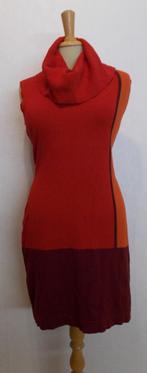 Fijn gebreide/knitwear rode retro look jurk met col! L, Kleding | Dames, Jurken, Verzenden, Maat 42/44 (L), Zo goed als nieuw