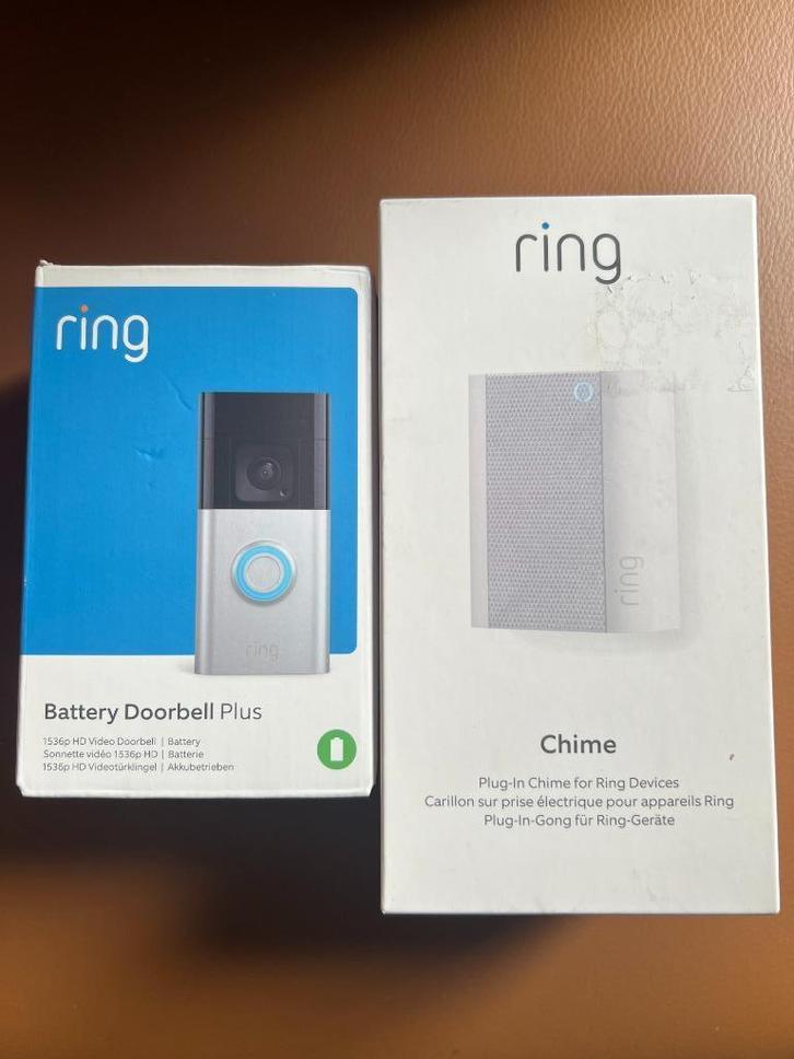 Ring Battery Deurbel Plus met Chime, Huis en Inrichting, Deurbellen, Nieuw, Draadloos, Ingebouwde camera, Bewegingsdetectiesensor