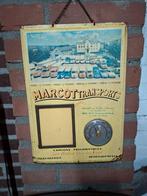 reclamebord met thermometer - Marcot Transp, Ophalen of Verzenden, Gebruikt, Reclamebord