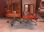 2 mahonie bureaustoelen chinese stijl, Ophalen, Gebruikt, Bruin, Nvt