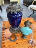 Antieke olie- of petroleumlamp, Afhalen en Bezorgen, Glas en Kristal
