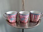 Pip Studio Mokken Royal Raja Roze met bloemen en blauw strik, Nieuw, Ophalen of Verzenden