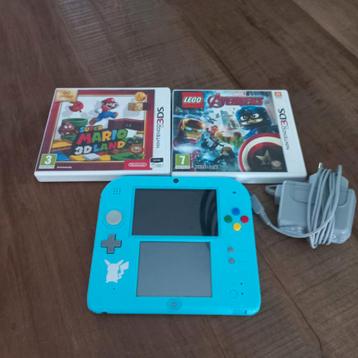 Nintendo 2DS Blauw + 2 Games beschikbaar voor biedingen