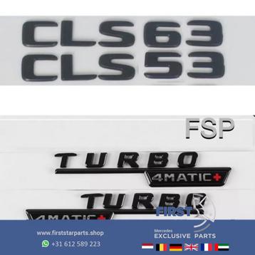 W257 C257 CLS 53 63 TURBO 4MATIC+ AMG LOGO SET ZWART EMBLEME beschikbaar voor biedingen
