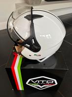 Vito Viezier helm wit/beige, Fietsen en Brommers, Brommerhelmen, Ophalen, Nieuw, Large, VESPA