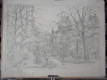 Rensburg, Eug- Rotterdam 1910.De Markt met Groente kraampjes beschikbaar voor biedingen
