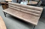 Magazijn leegverkoop eetbank 200 cm microvezelstof metaal zw, Industrieel hotelchique, Overige kleuren, Metaal, Nieuw