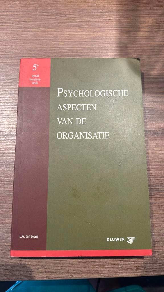 L.A. ten Horn - Psychologische aspecten van de organisatie, Boeken, Advies, Hulp en Training, Zo goed als nieuw, Ophalen of Verzenden