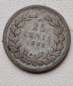 25 cent 1848, Postzegels en Munten, Munten | Nederland, Geboorte of Huwelijk, Ophalen of Verzenden, Koning Willem II, Losse munt