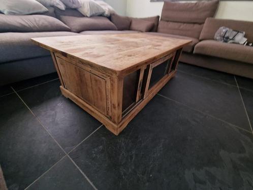 Bijzondere salonatfel vermoedelijk  eiekn of teak, Huis en Inrichting, Tafels | Salontafels, Gebruikt, 50 tot 75 cm, 200 cm of meer