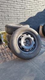 Set winterbanden op stalen velgen z.g.a.n. 5x100, Ophalen, Gebruikt, 15 inch, Banden en Velgen