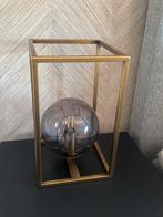 2 gouden nachtlampjes met rookglas bol, Ophalen, Gebruikt