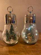 2x Gezellig kersttafereel met verlichting, Kunststof, Gebruikt, Wit, Ophalen of Verzenden