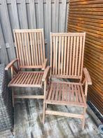 2x hele mooie 7 standen stoelen hardhout, Tuin en Terras, Ophalen, Zo goed als nieuw, Hout