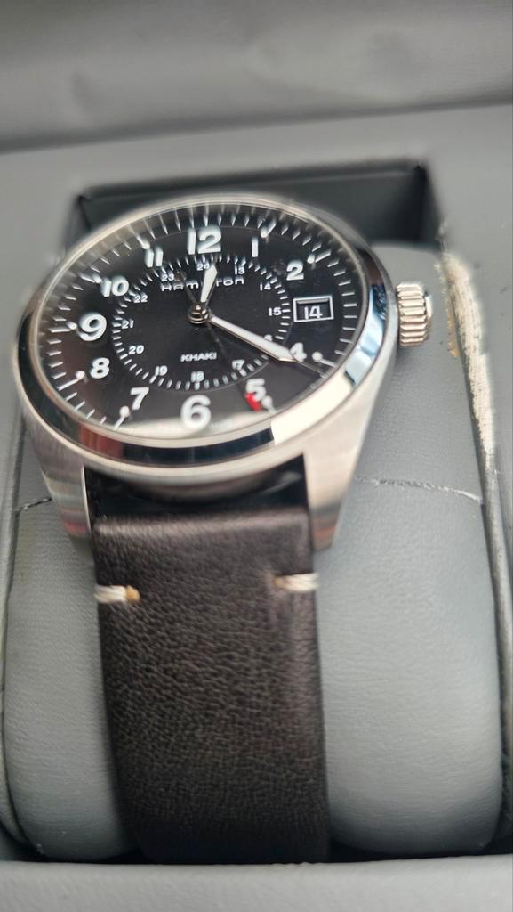 Hamilton Khaki field 40 mm quartz, Sieraden, Tassen en Uiterlijk, Horloges | Heren, Zo goed als nieuw, Polshorloge, Overige merken